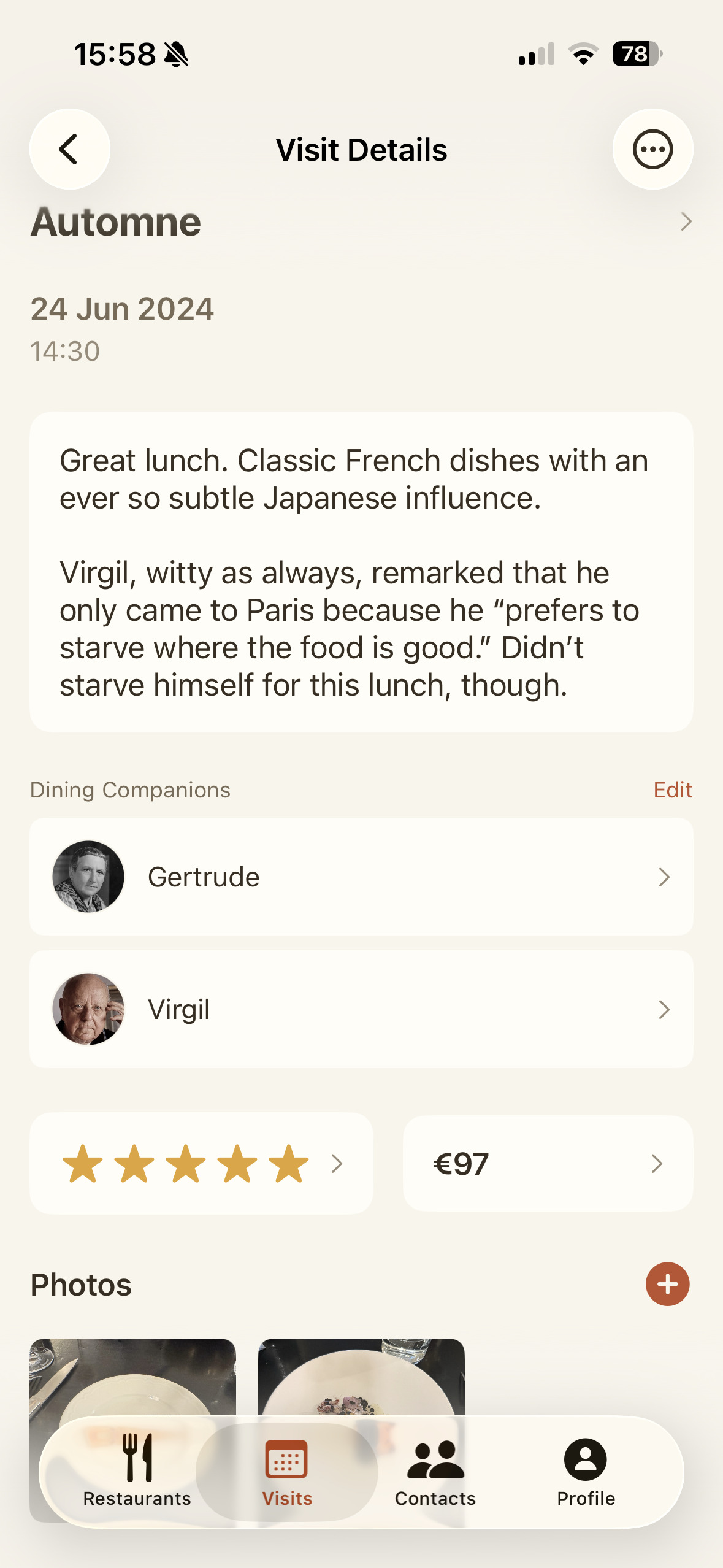 Perfect for keeping track of repeat favorites and one-off moments alike.